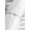 Pirinç Gümüş Renk Zirkon Taşlı Swan Model Su Yolu Kadın Bileklik