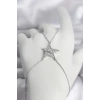 Pirinç Gümüş Renk Zirkon Taşlı Yıldız Model Kadın Şahmeran