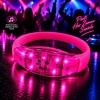 LED Işıklı Bileklik (Pilli, Sese Duyarlı – Pembe)