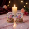Sevgili Çift Temalı Işıklı Mini Kar Küresi (7 cm x 4 cm)