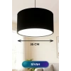 Siyah Kumaş Başlıklı Sarkıt Avize (35cm)