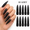 Siyah Plastik Takma Tırnak 10’lu Set (Cadı)