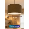 Tütün Kahve Kumaş Başlıklı Sarkıt Avize (35cm)