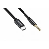 Type-C 3.5mm Ses Kablosu 1 Mt. (Siyah - GJ021)