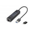 USB Type-c 3.2 Gen1 Hub (Ethernet Gigabit, 4 Port, Siyah - RJ4503)