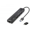 USB Type-c 3.2 Gen1 Hub (Gigabit Lan, 4 Port, 5 Gbps, Siyah-HDX7897)