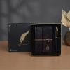 Defter Ve Metal Roller Kalem Seti (Vip Kutulu, Deri, Yaprak, Desenli)
