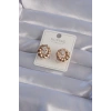 XUPİNG Rose Renk Oval Zirkon Taşlı Burgu Model Küpe
