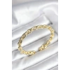 Zincir Model Gold Renk Pirinç Kadın Bileklik