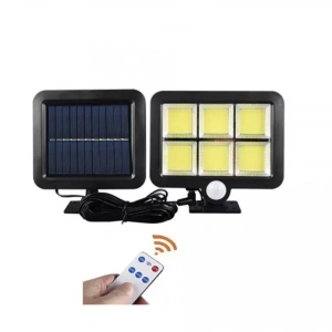 Duvar Lambası (120 Cob Led, Solar Panel, 3 Mod, Uzaktan Kumanda, MZ-302K)