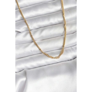 14K Gold Renk Kaplama Topçuk Zincirli Model CM Kadın Kolye