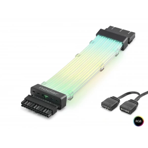 24 Pin Argb Power Supply Uzatma Kablosu (Gümüş Kaplamalı Bükülebilir - 2Mm 108 Led Siyah ND2814B)