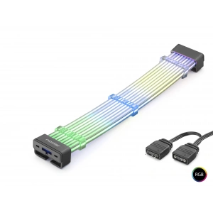 2X8 Pin Argb Pcie Gpu Güç Uzatma Kablosu (Bükülebilir -2Mm 108 Led Siyah ND2813B)