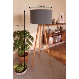 Antrasit Gri Kumaş Başlık 3 Ayaklı Tripod Lambader