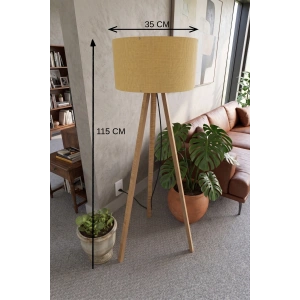 Hardal Kumaş Başlık 3 Ayaklı Tripod Lambader