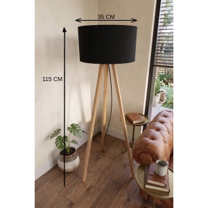 Siyah Kumaş Başlık 3 Ayaklı Tripod Lambader