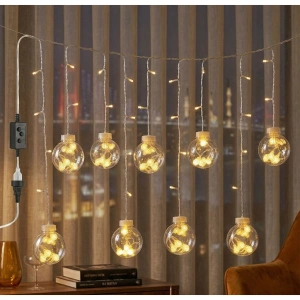 3 Metre 10 Toplu Perde LED Işık (Gün Işığı,Şeffaf Dekoratif,8 Fonksiyonlu)