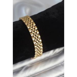 316L Çelik 12 mm Kalınlıkta Gold Renkli Erkek Bileklik