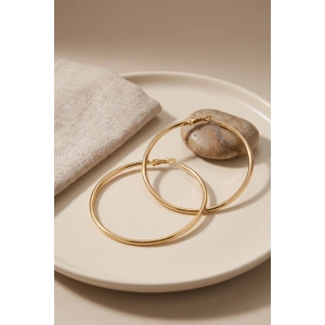 316L Çelik Gold Renk 56 mm Halka Küpe