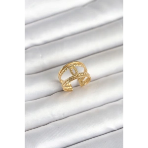 316L Çelik Gold Renk Burgu Düğüm Model Kadın Yüzük