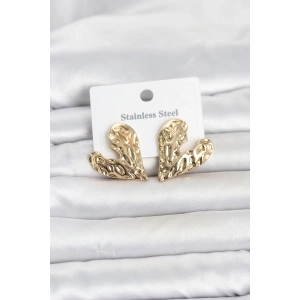 316L Çelik Gold Renk Kalp Model Kadın Küpe