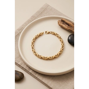 316L Çelik Gold Renk Kral Zincir Model Erkek Bileklik