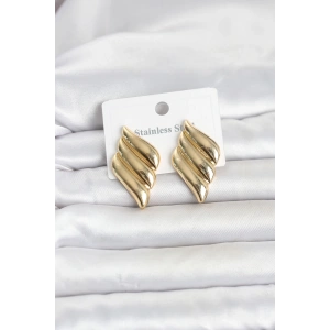 316L Çelik Gold Renk Motif Model Kadın Küpe