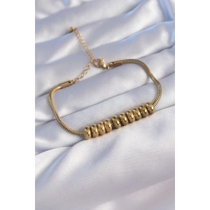 316L Çelik Gold Renk Oval Figürlü Bileklik