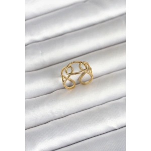 316L Çelik Gold Renk Zincir Model Kadın Yüzük