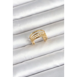 316L Çelik Gold Renk Zincirli Vintage Model Kadın Yüzük