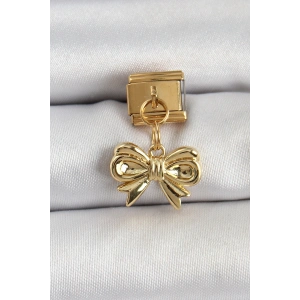 316L Çelik Sallantılı Fiyonk Model Gold Renk Nomination Charm