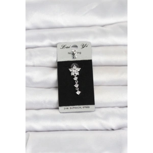 316L Cerrahi Çelik Sallantılı Çiçek Model Göbek Piercing