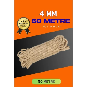 Jüt Halat Dekoratif Hasır Urgan İp (4mm, 50 Mt)