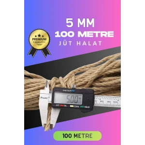 Jüt Halat Dekoratif Hasır Urgan İp (5mm, 100 Mt)