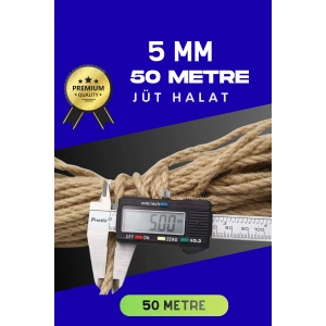 Jüt Halat Dekoratif Hasır Urgan İp (5mm, 50 Mt)
