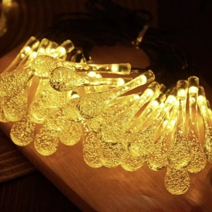 50 Led Damla Aydınlatma (Solar Panel, 7 Mt,  8 Fonksiyon, Gün Işığı - 4083)