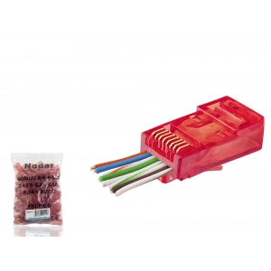 Cat6 Rj45 Konnektör - 100 Adet Kırmızı (ND2411/ Poşet Paket)