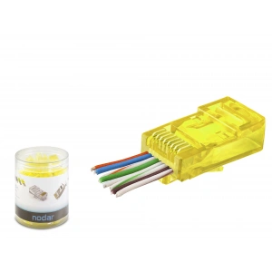 Cat6 Rj45 Konnektör - 100 Adet Sarı (ND2400 / Özel Plastik Kutulu)