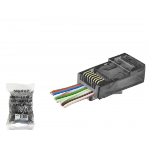 Cat6 Rj45 Konnektör - 100 Adet Siyah (ND2410/ Poşet Paket)