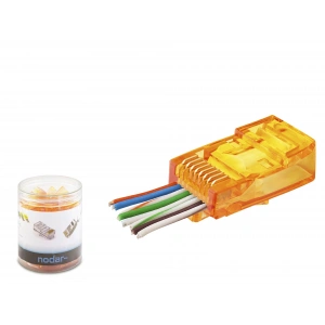 Cat6 Rj45 Konnektör - 100 Adet Turuncu (ND2405 / Özel Plastik Kutulu)