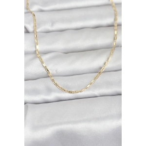 CM 14K Gold Renk Lazerli Zincir Model 60 cm Kadın Kolye