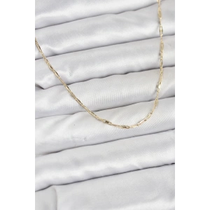CM 14K Gold Renk Pirinç Ataç Zincir 60 cm Kadın Kolye