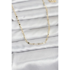 CM 14K Gold Renk Yassı Gemici Zincir Model 60 cm Kadın Kolye