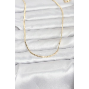 CM 14K Gold Renk Yassı Zincir Model 60 cm Kadın Kolye