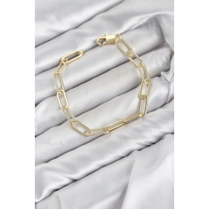 CM Ataş Zincir Model Gold Renk Pirinç Kadın Bileklik