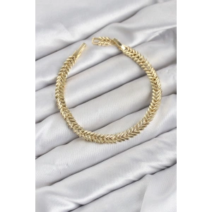 CM Başak Model Gold Renk Pirinç Kadın Bileklik