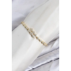 CM Damla Model Zirkon Taşlı VIP Seri Gold Renk Pirinç Kadın Bileklik