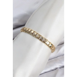 CM Kalın Yılan Model Zirkon Taşlı VIP Seri Gold Renk Pirinç Kadın Bileklik