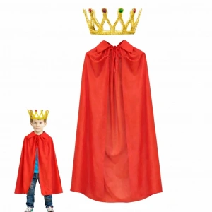 Çocuk Kral Pelerini ve Kral Tacı Kostüm Seti (90cm)