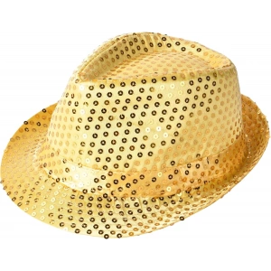 Payetli Fötr Şapka (Disko Star Altın Gold Yetişkin Boy)